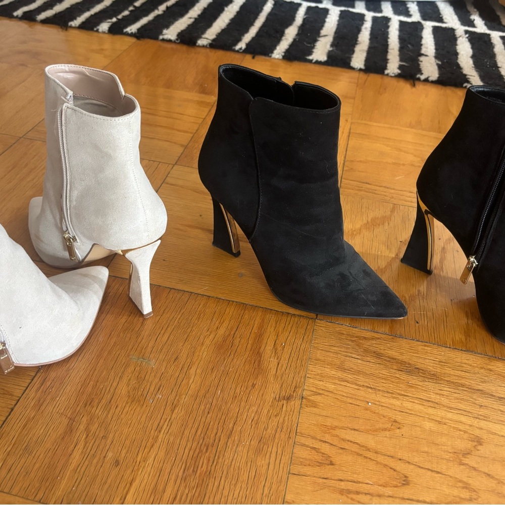 Elegant Black and White Ankle Boots